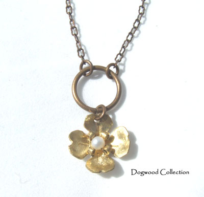 Brass Dogwood Necklace